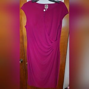 Anne Klein brand new w/o tags magenta midi keyhole dress Size 12